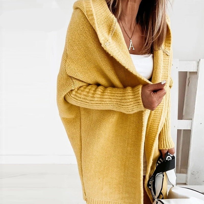 Oversized Cardigan Knit Style for Women | Maxine Yellow