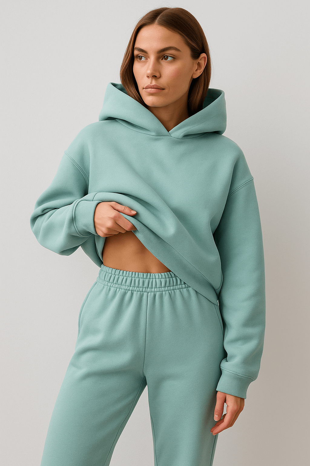 Oversized Hoodie and Jogger Set for Women | Alia Powder Blue