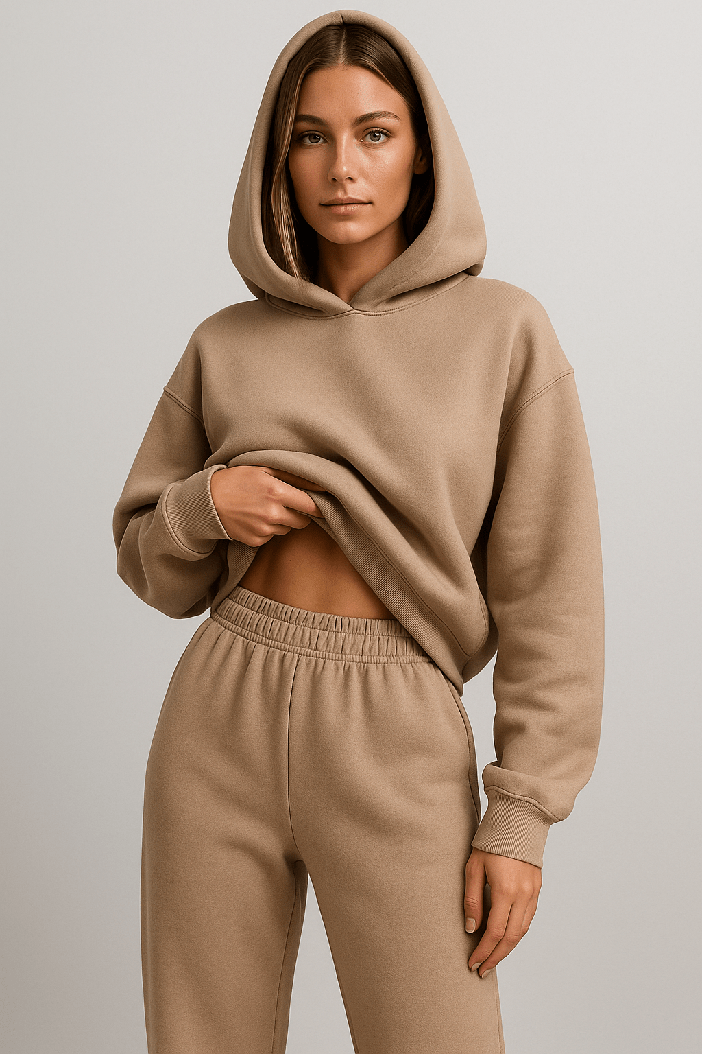 Oversized Hoodie and Jogger Set for Women | Alia Khaki
