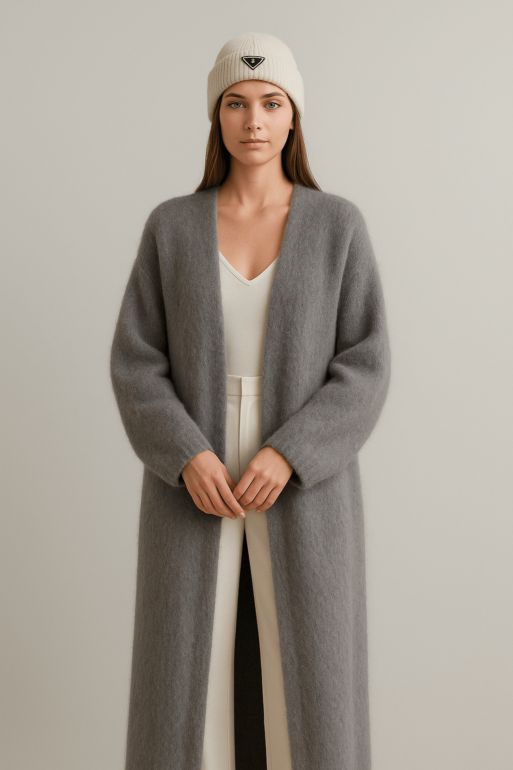 Oversized Long Drape Sweater Relaxed Fit for Women | Noelle Gray