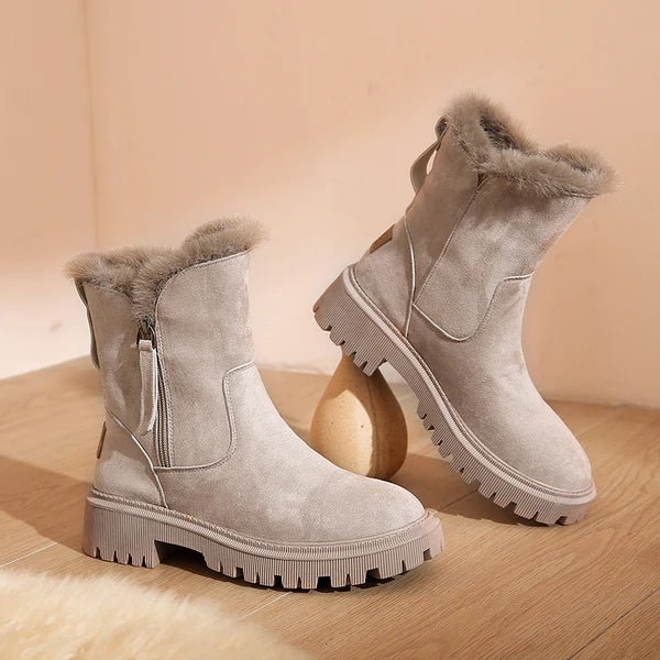 Padded Winter Boots with Fur Lining for Women | Ruth Beige