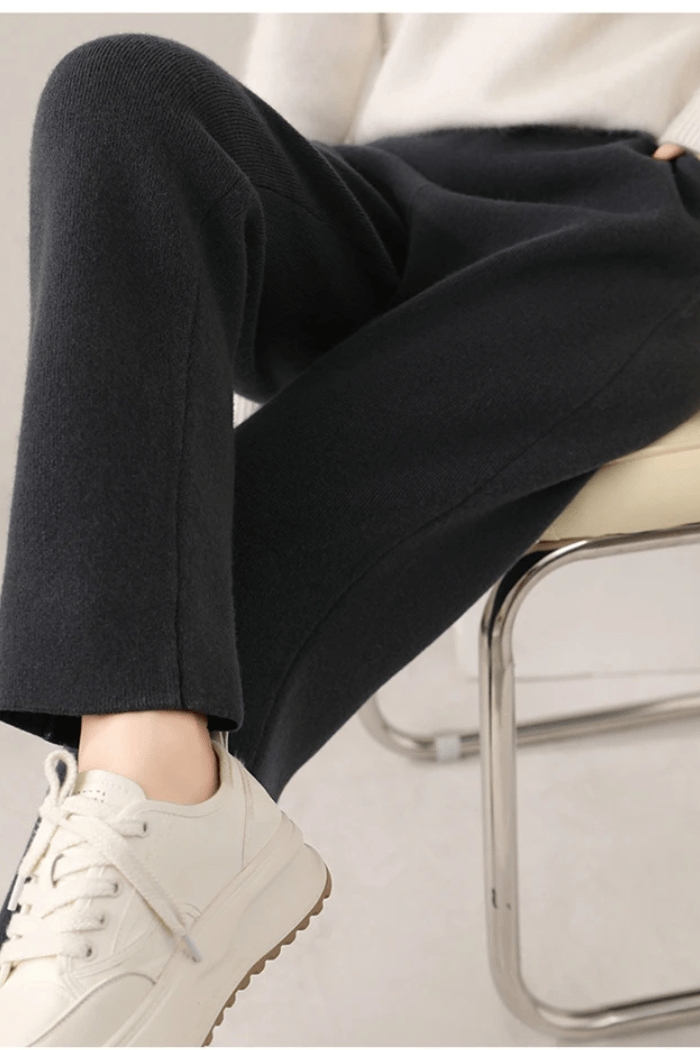 Pure Wool Pants High-Rise Slim Fit for Women | Vivienne