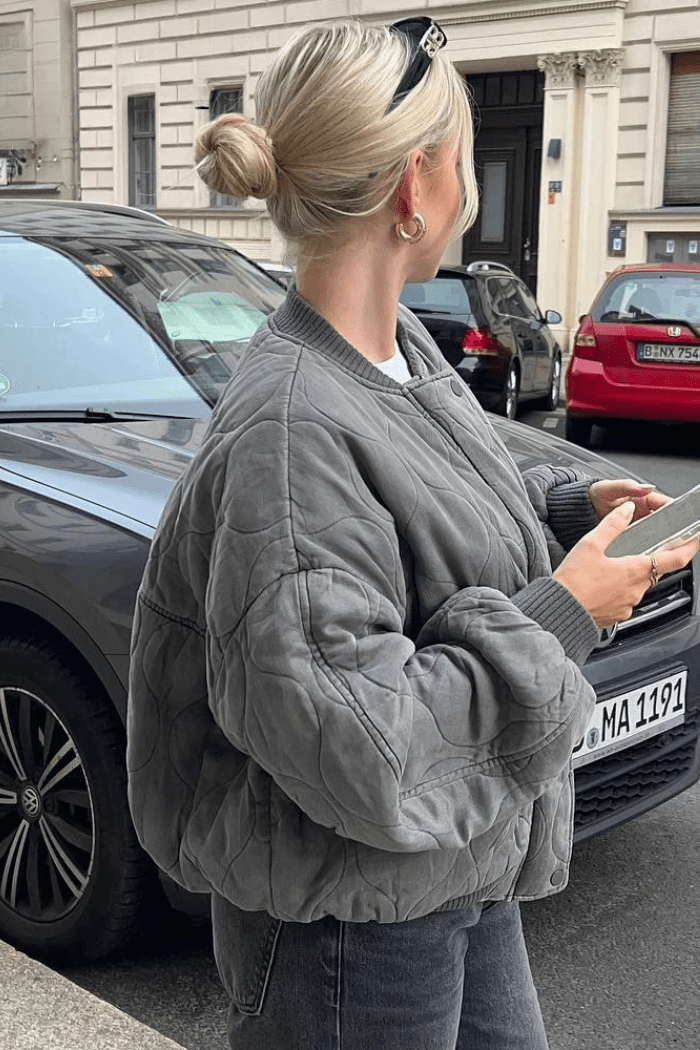 Quilted Bomber Jacket Stylish Fit for Women | Maeve