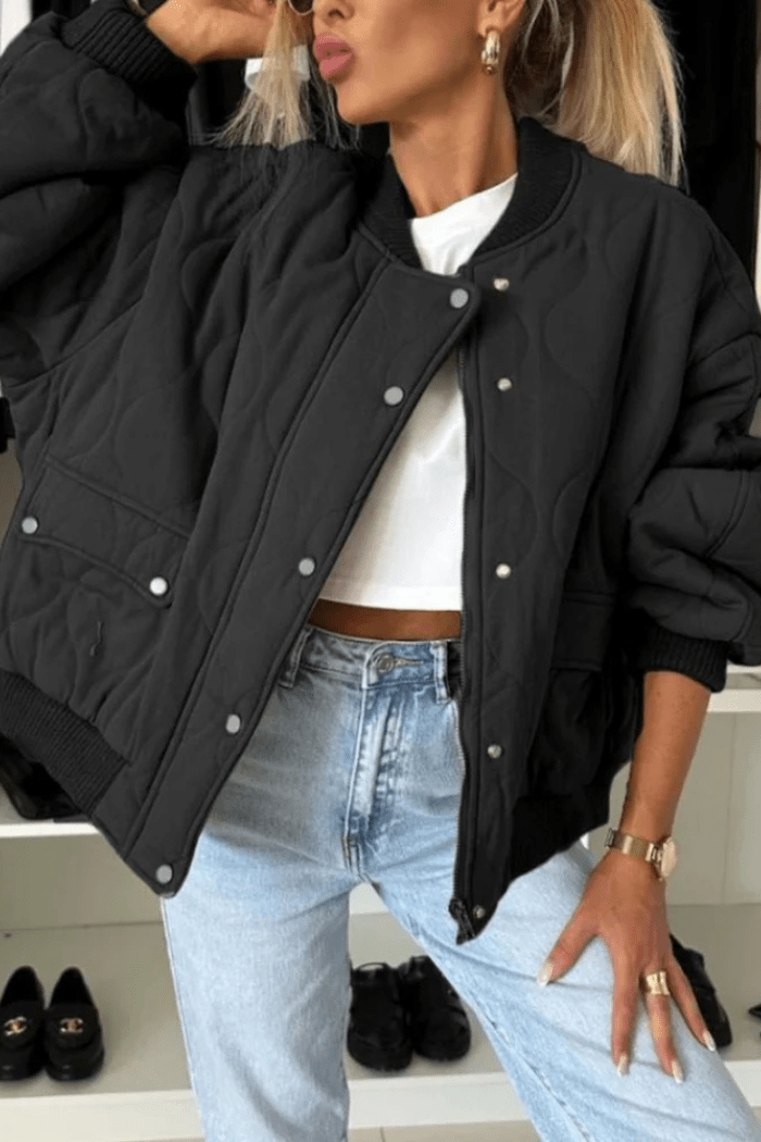 Quilted Bomber Jacket Stylish Fit for Women | Maeve