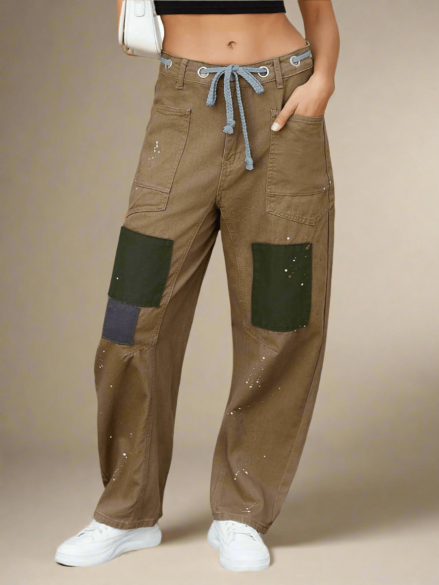 Relaxed Denim Pants with Adjustable Drawcord for Women | Thea