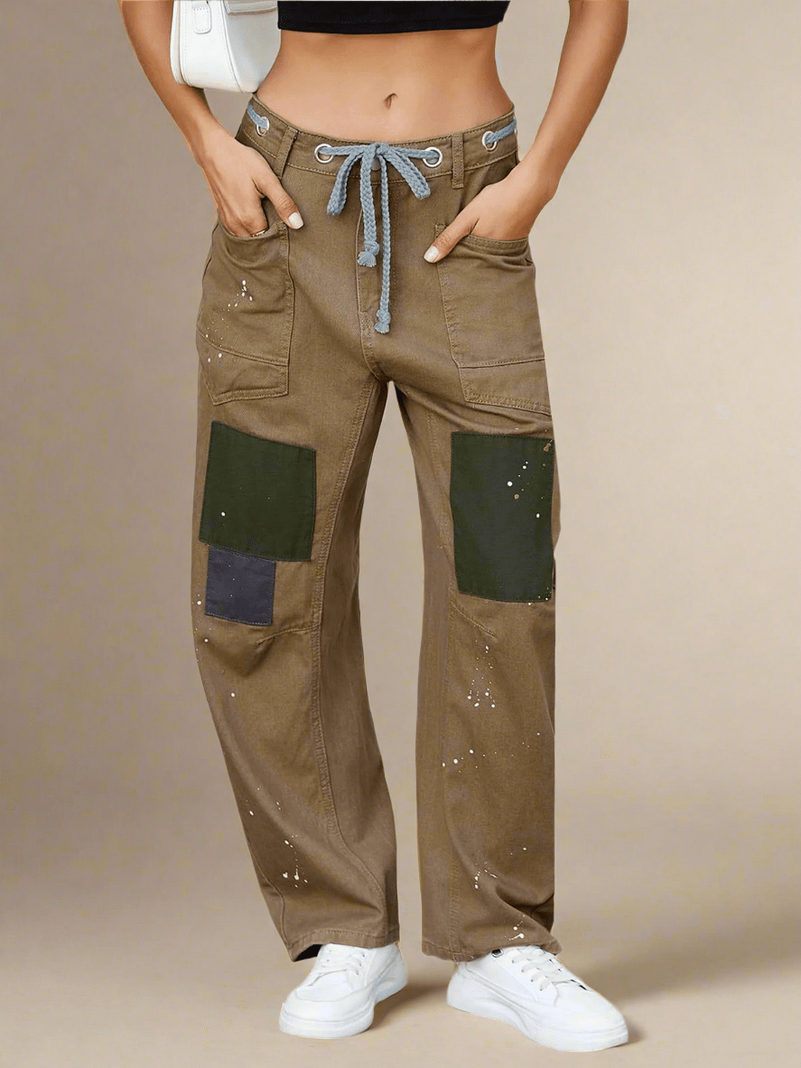 Relaxed Denim Pants with Adjustable Drawcord for Women | Thea
