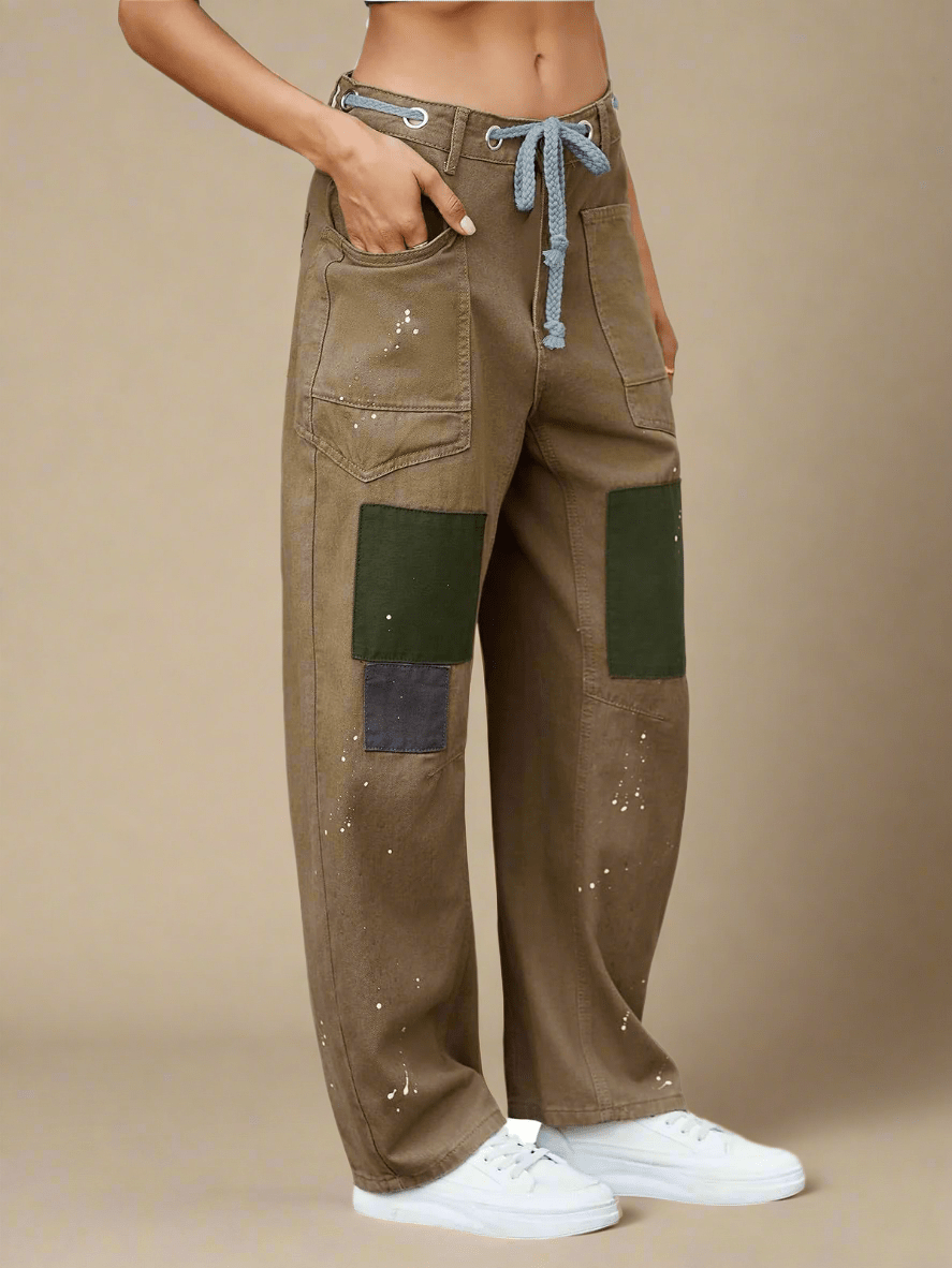 Relaxed Denim Pants with Adjustable Drawcord for Women | Thea