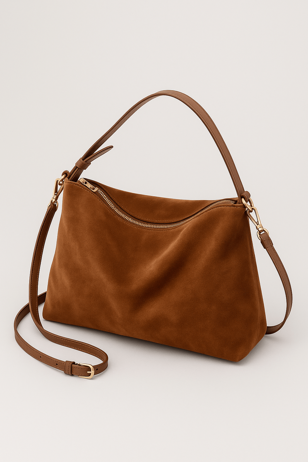 Suede Shoulder Bag Soft Oversized for Women | Marcelle Brown