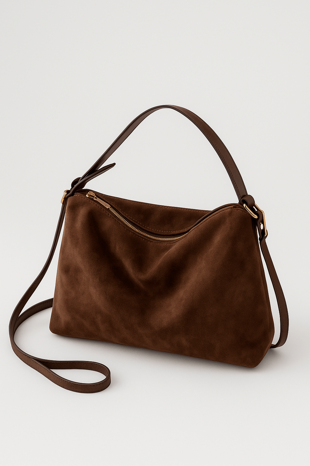 Suede Shoulder Bag Soft Oversized for Women | Marcelle Coffee
