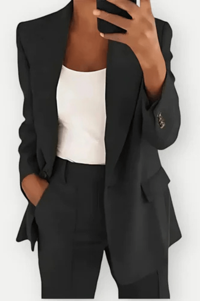 Suit Pant Set Tailored Fit for Women | Virella Black
