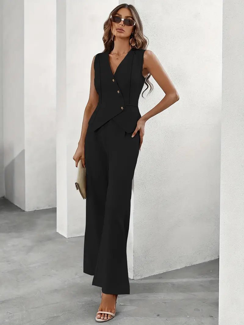 Two-Piece Set Elegant Tailored Design for Women | Sienna Black