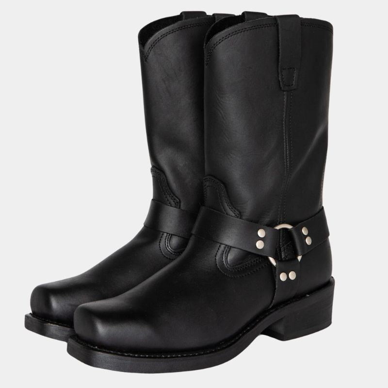 Vintage Leather Cowboy Boots for Women | Riverton Black