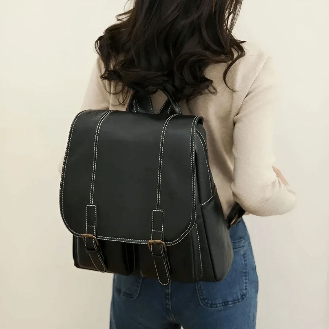 Vintage Style Backpack for Women | Marian Black