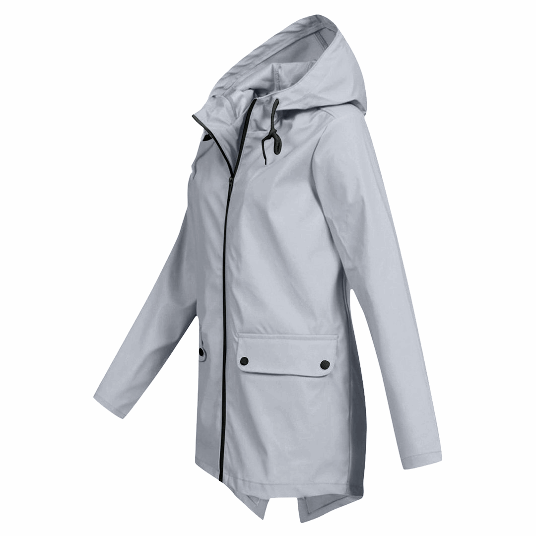 Waterproof Long Hooded Raincoat for Women | Marvina