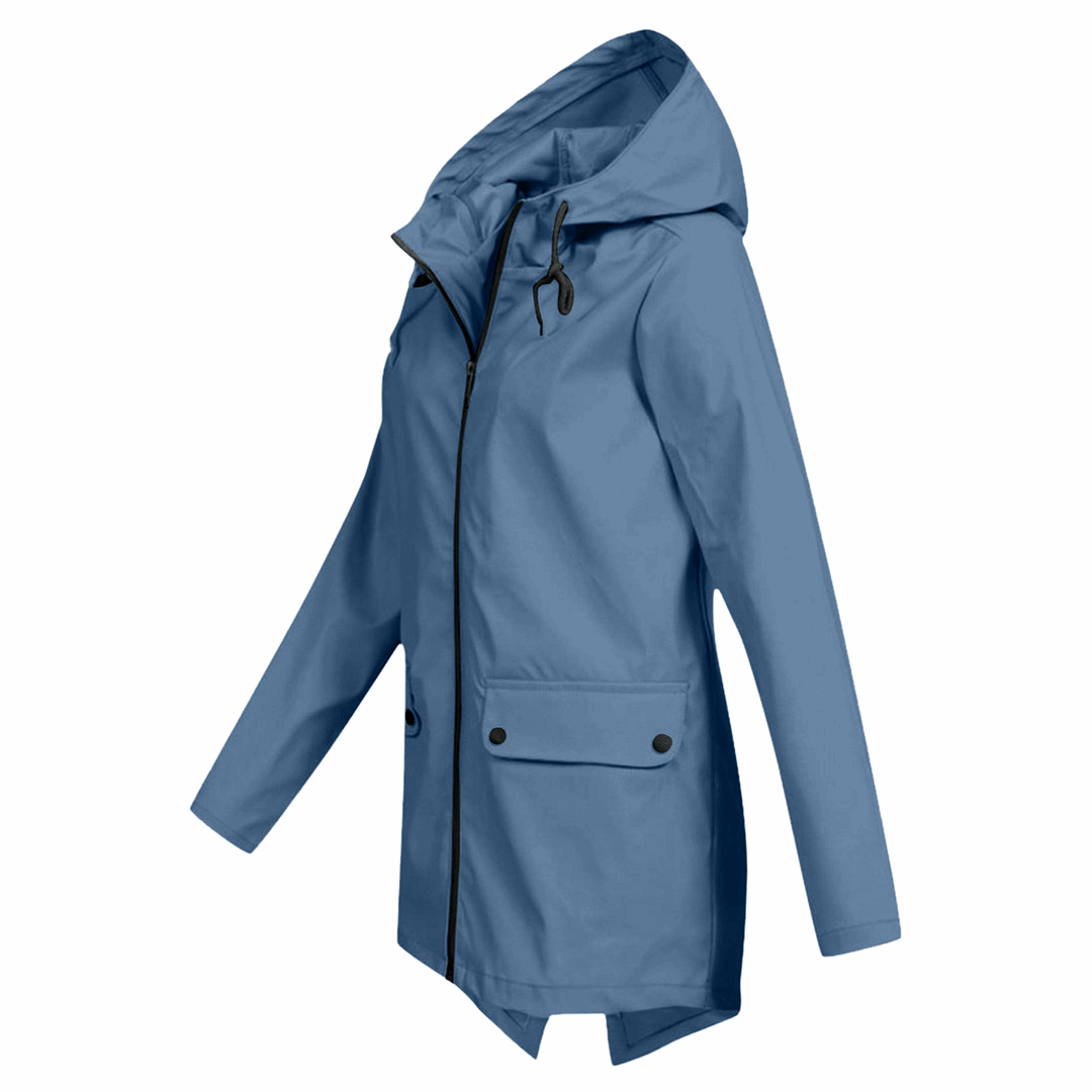 Waterproof Long Hooded Raincoat for Women | Marvina