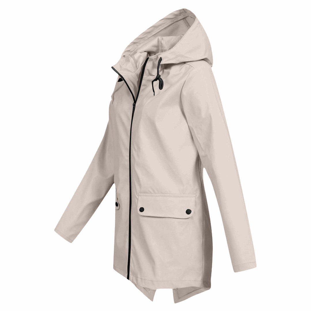 Waterproof Long Hooded Raincoat for Women | Marvina