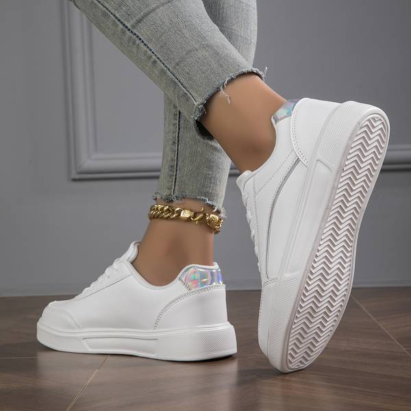 White Leather Sneakers for Women | Jessa