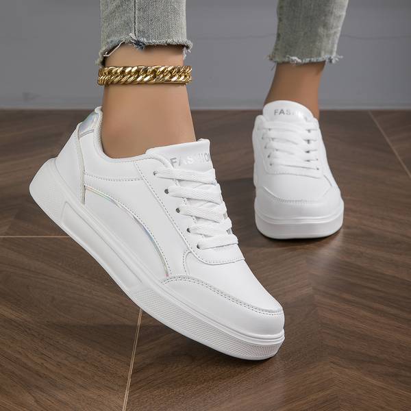 White Leather Sneakers for Women | Jessa