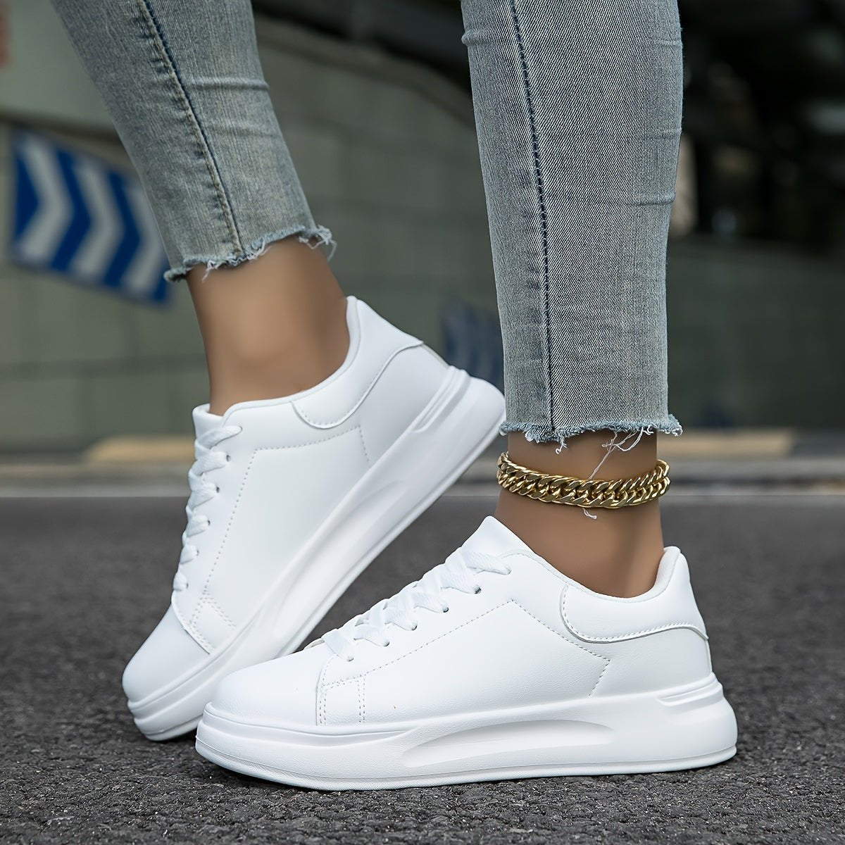 White Leather Sneakers for Women | Maya White