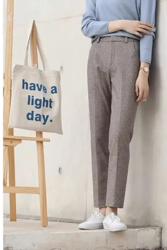 Wool Straight-Leg Trousers High Waisted for Women | Zantor